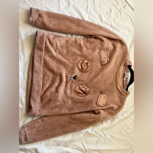 Cozy Brown Sweater with Unique Patches